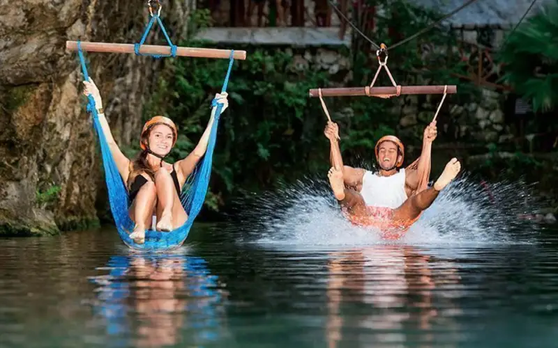 b tirolesa hamaca acuatico cancun